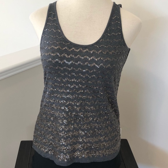 LOFT Tops - grey sequin top